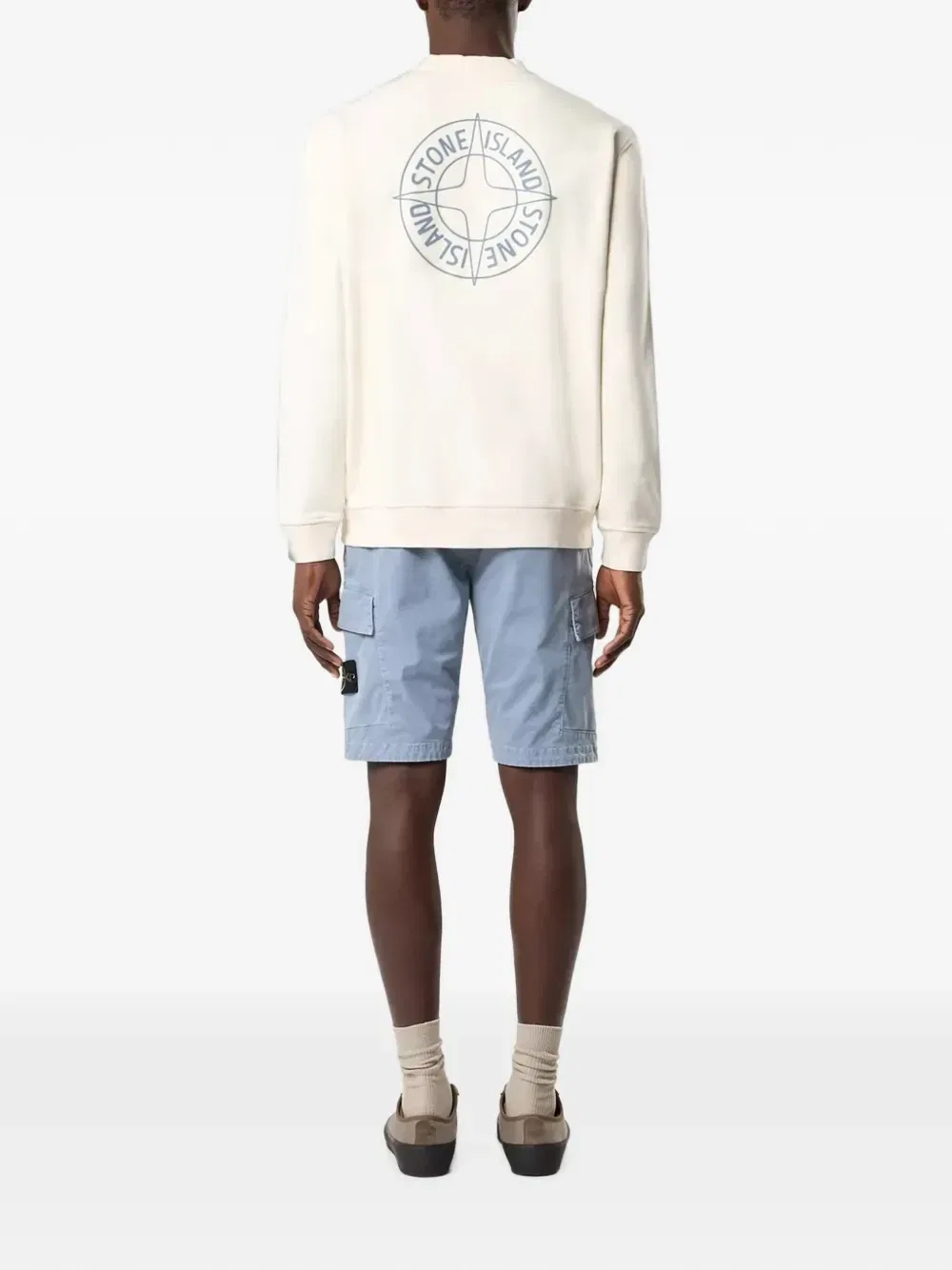 Толстовка с логотипом Stone Island, бежевый — фото 4