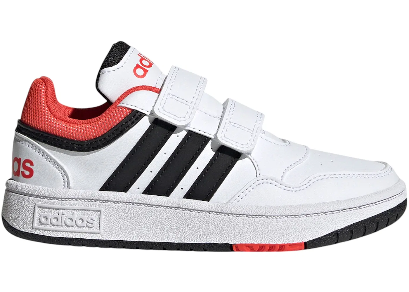 Детские кроссовки Lifestyle Adidas Hoops, Cloud White/Core Black/Bright Red