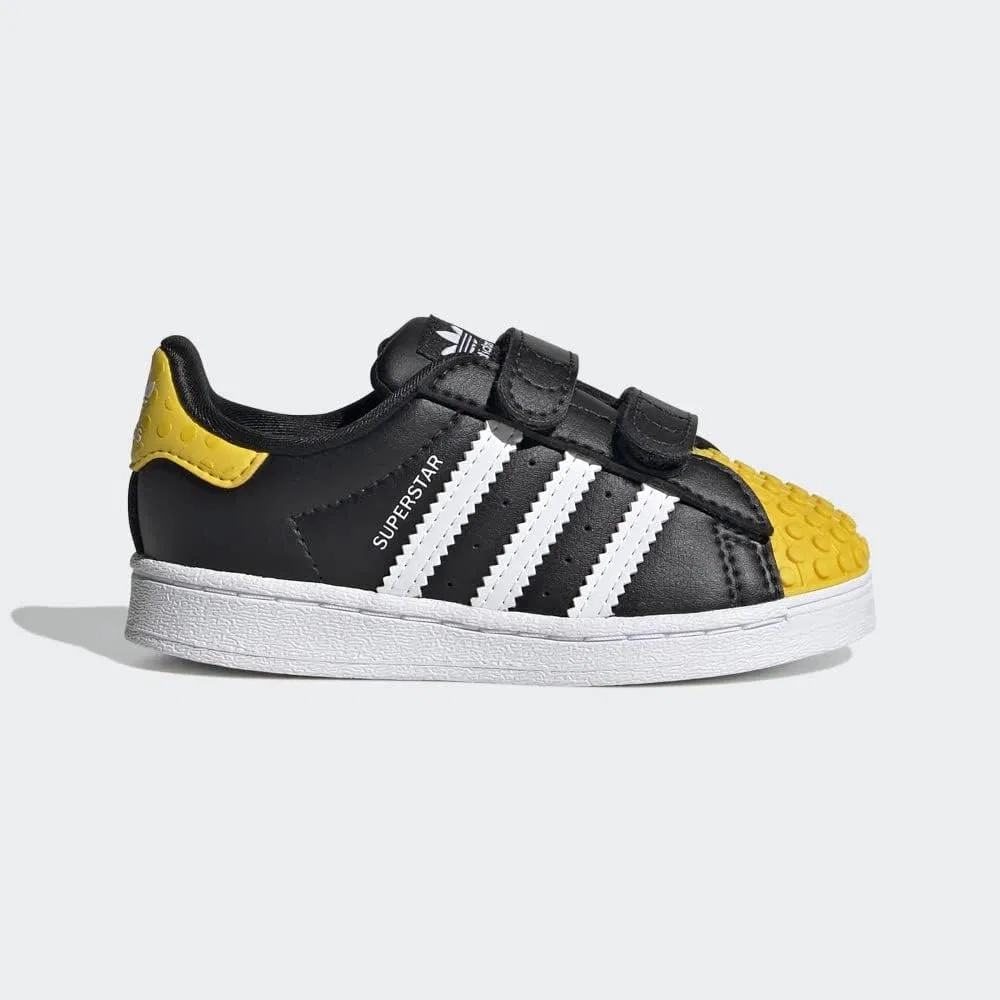 Детские кроссовки для девочек Superstar X Lego adidas, Core Black/Cloud White/Cloud White — фото 2