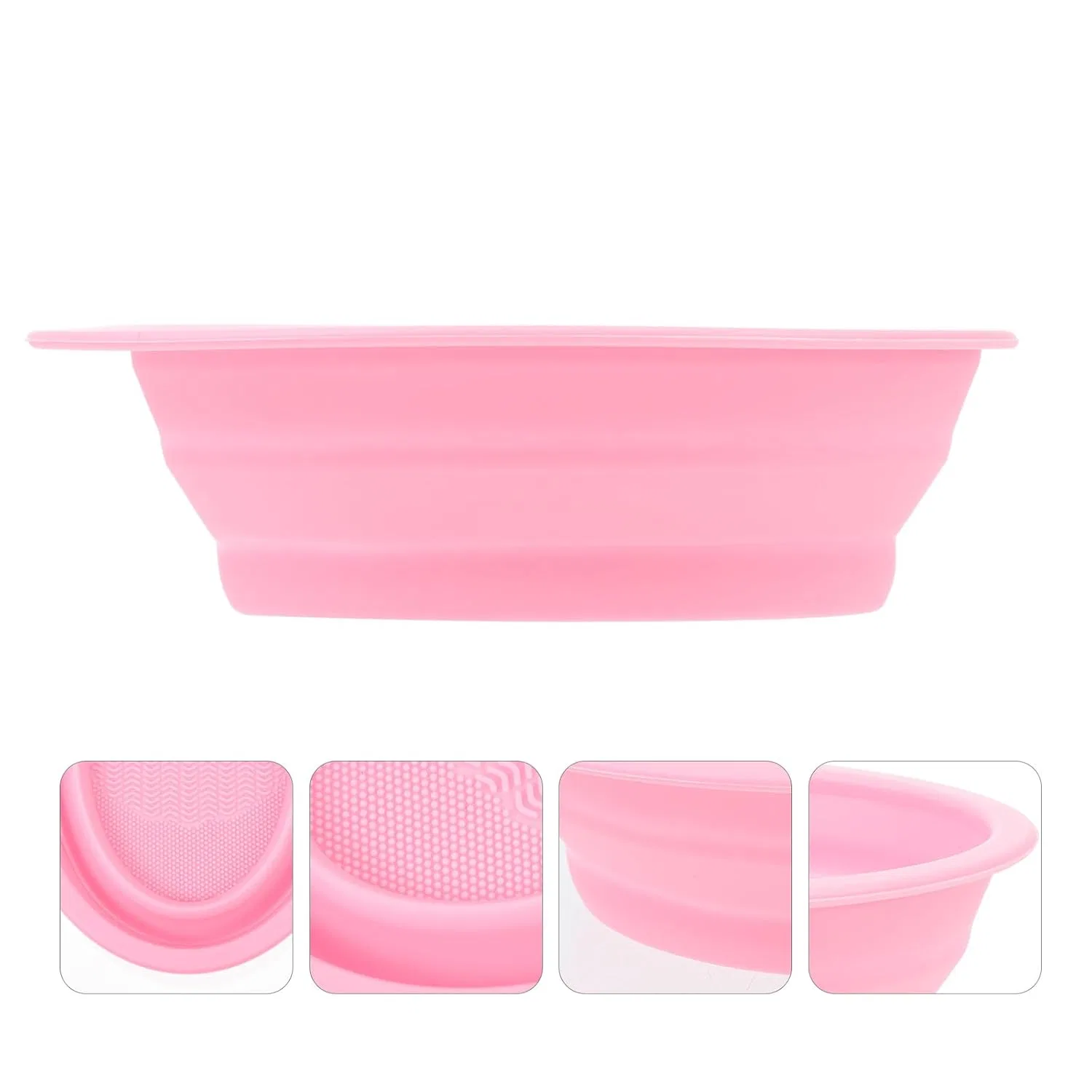 Подушечка для очистки кистей силиконовая складная, Mipcase, 14.5 x 11 x 4 см, Розовый — фото 3