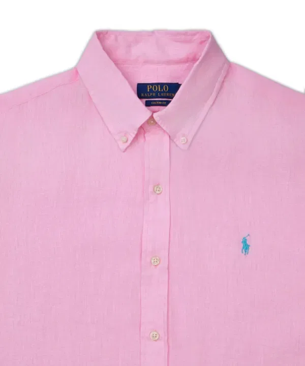 Рубашка из льна Custom Fit Polo Ralph Lauren, розовый — фото 3