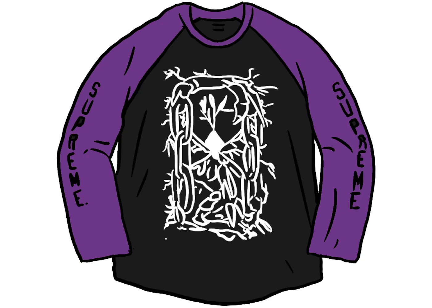 Мужская футболка с длинным рукавом Supreme Hourglass Raglan L/S Top, Purple