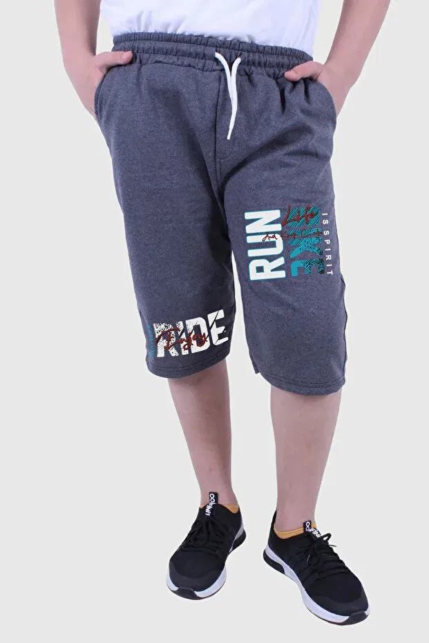 Детские шорты для мальчиков с принтом Bike printed Panios Kids, Smoke Grey