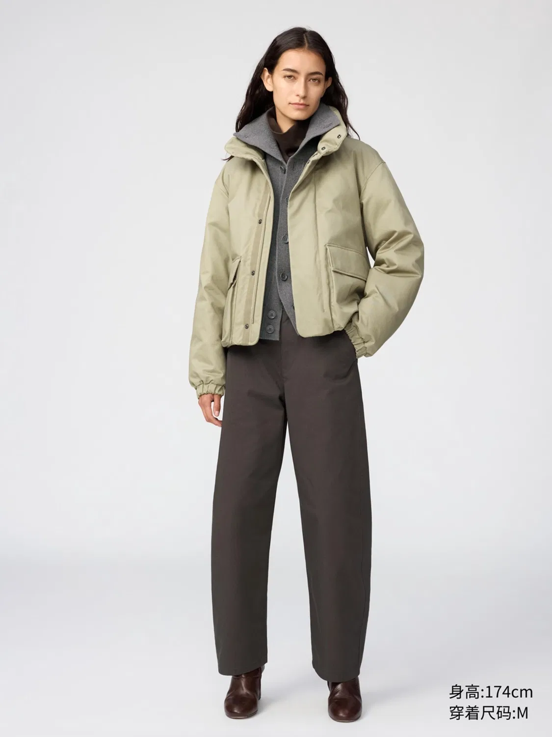 Куртка короткая высокотехнологичная Uniqlo, коричневый — фото 3