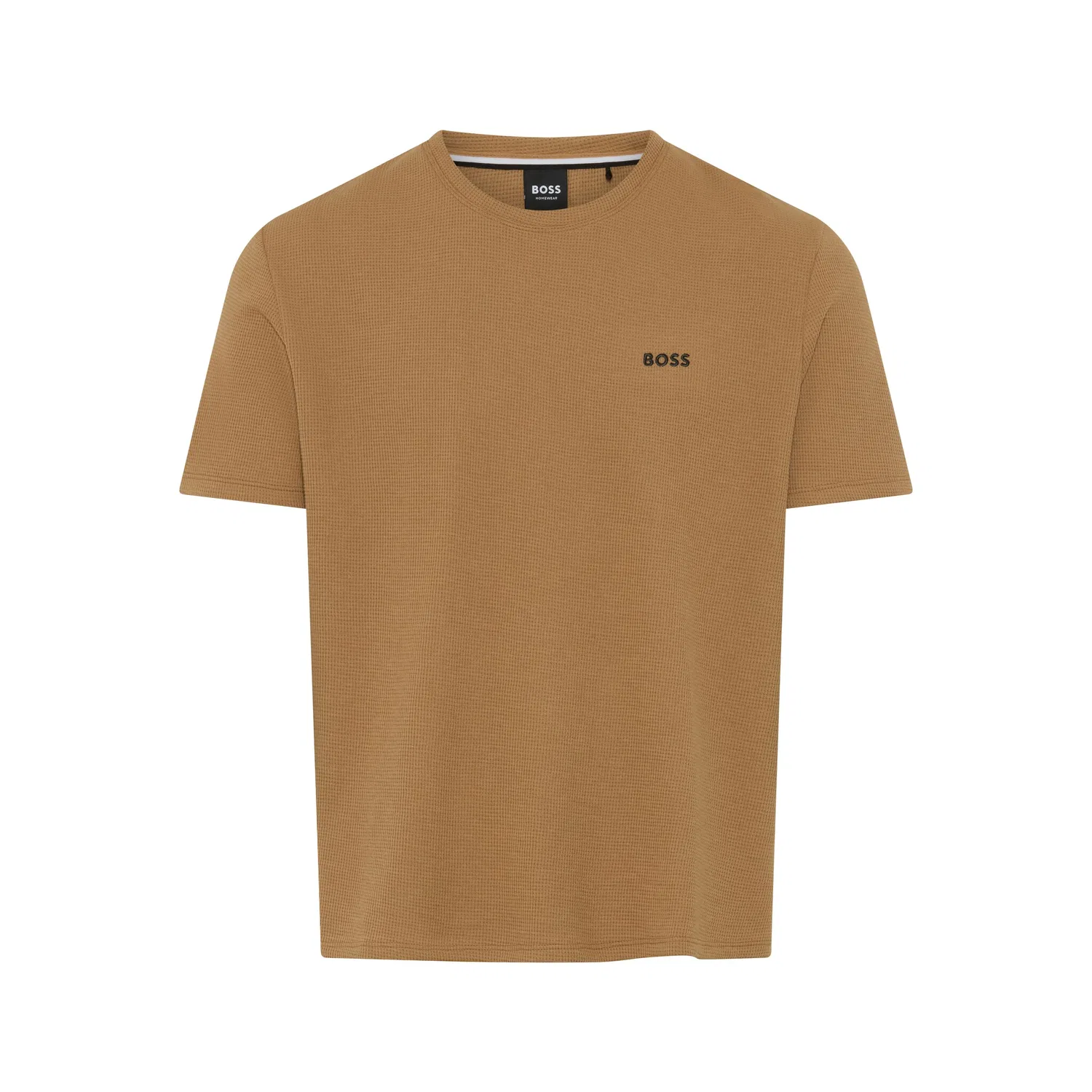 Мужская пижамная футболка с вафельной структурой BOSS, Medium Beige
