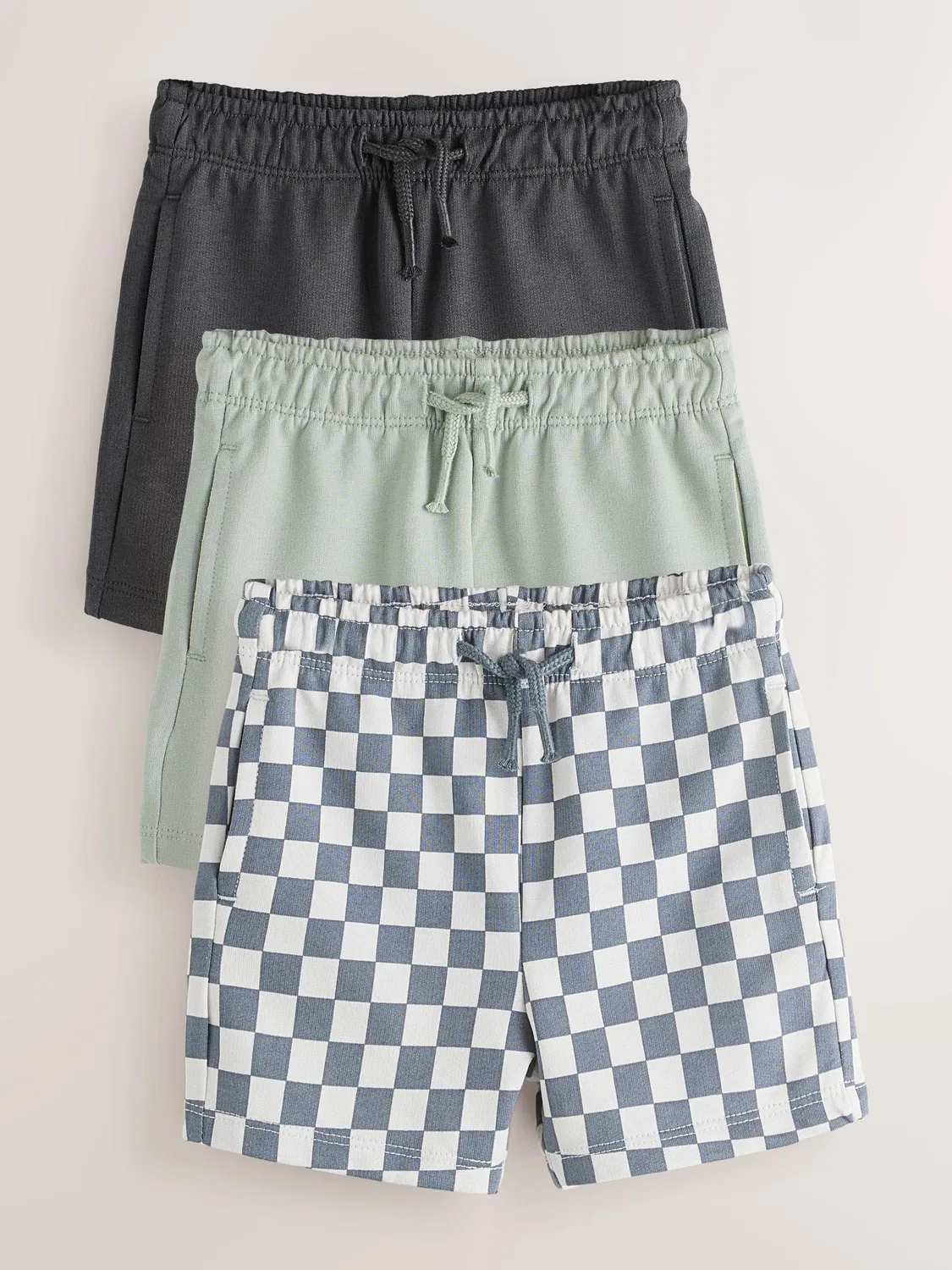 Шорты трикотажные, набор 3 шт, Charcoal Checkerboard Next