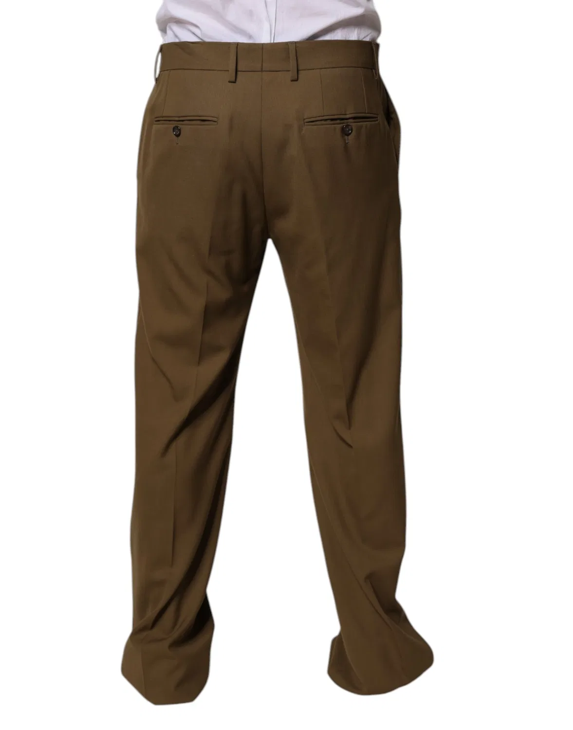 Мужские классические брюки прямого кроя с логотипом Dolce & Gabbana, Brown — фото 4