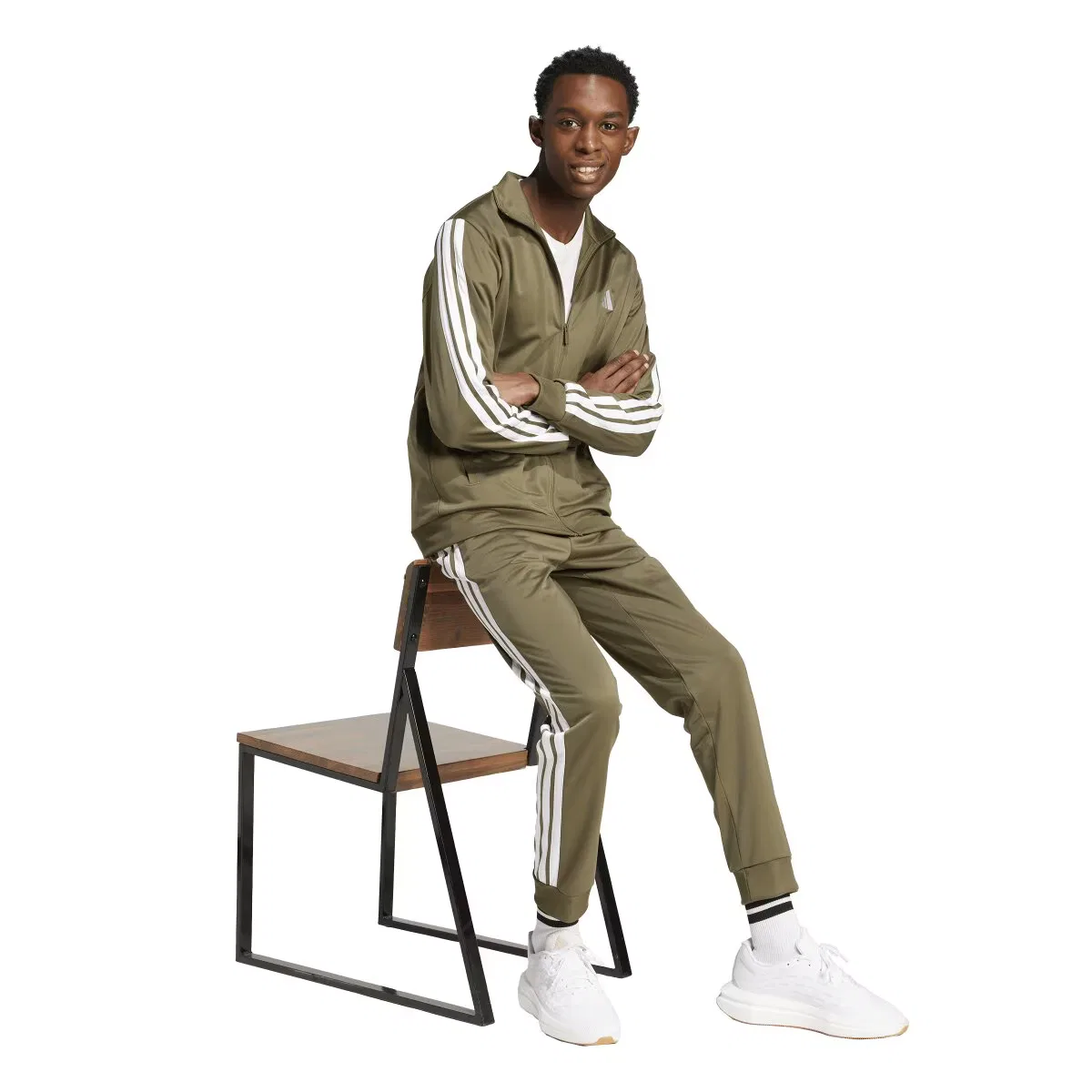 Мужской спортивный костюм adidas - зеленый — фото 4