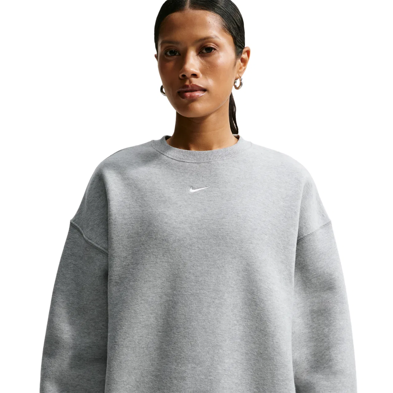 Женский свитшот оверсайз Studio Fleece Oversized Crew Nike, Dark Grey Heather/Sail