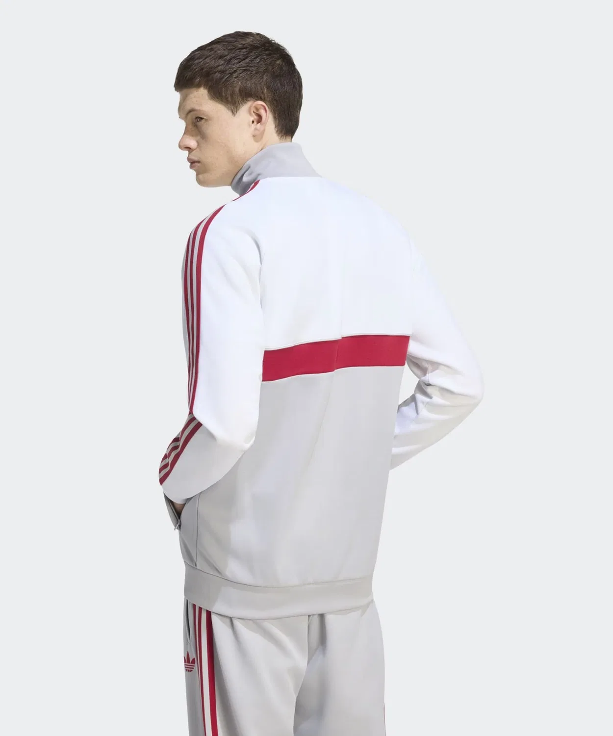 Мужская куртка-джерси с воротником-воронкой Liverpool FC Originals Track Top Adidas, Белый — фото 2