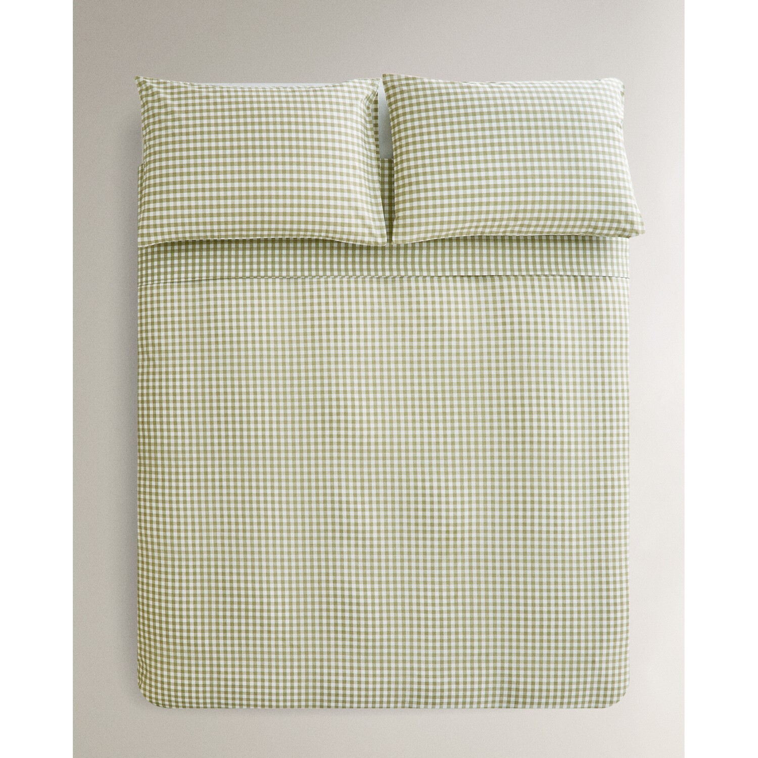 

Пододеяльник Zara Home Check, хаки