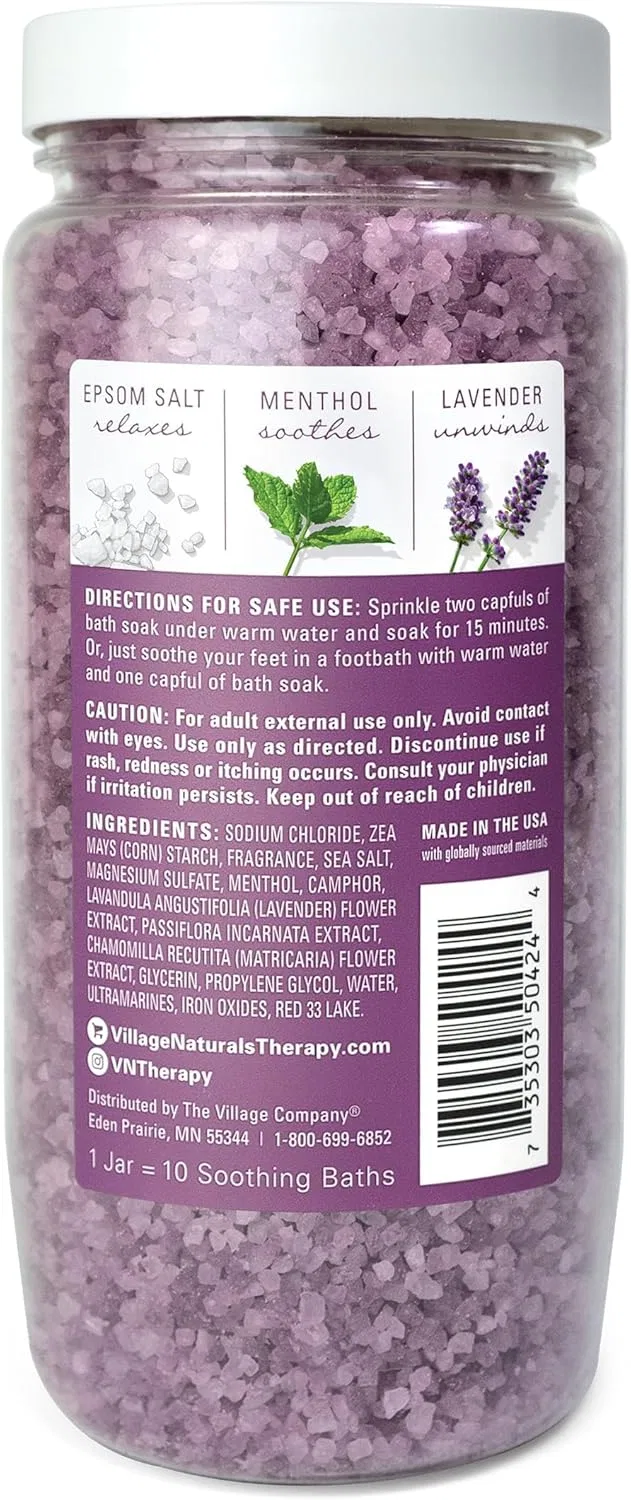 Минеральная соль для ванны Village Naturals Therapy Night Relief, 4 шт, 80 г — фото 2