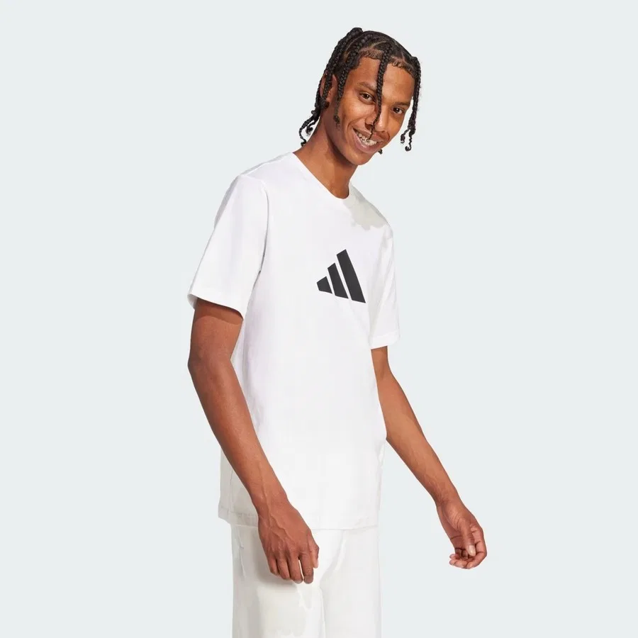 Футболка с принтом JD4913 M FI 3bar Tee adidas, Белый — фото 3