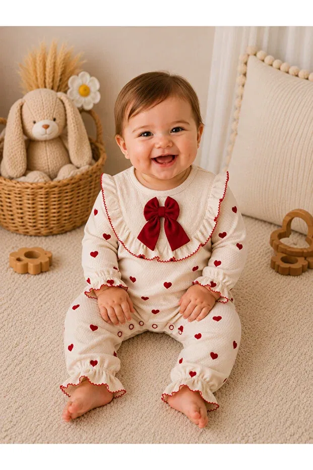 Детский комбинезон для девочек из хлопка My Babies Label, Red