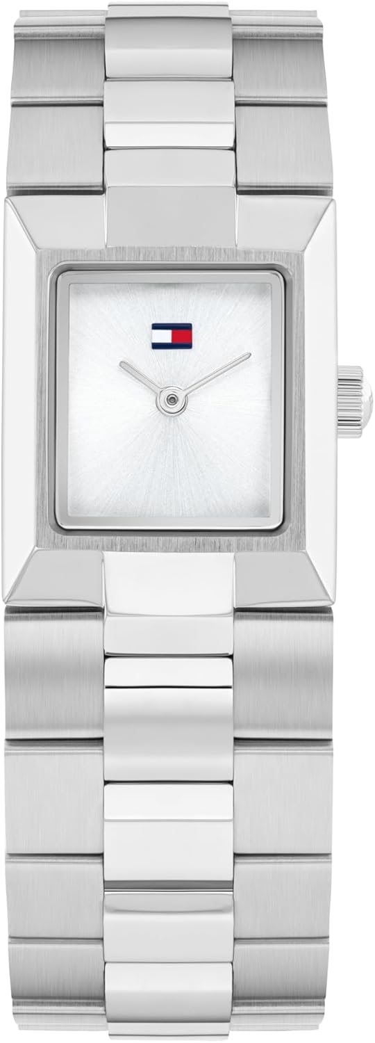 

Женские кварцевые часы Tommy Hilfiger 2H с браслетом - квадратный дизайн в стиле ювелирных изделий - водонепроницаемость 3 атм - элегантные и универсальные часы - подарок для нее - 20,5 мм, Silver