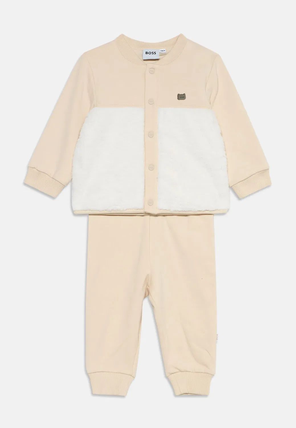 Комплект - толстовка на молнии Boss Kidswear, New Beige — фото 3