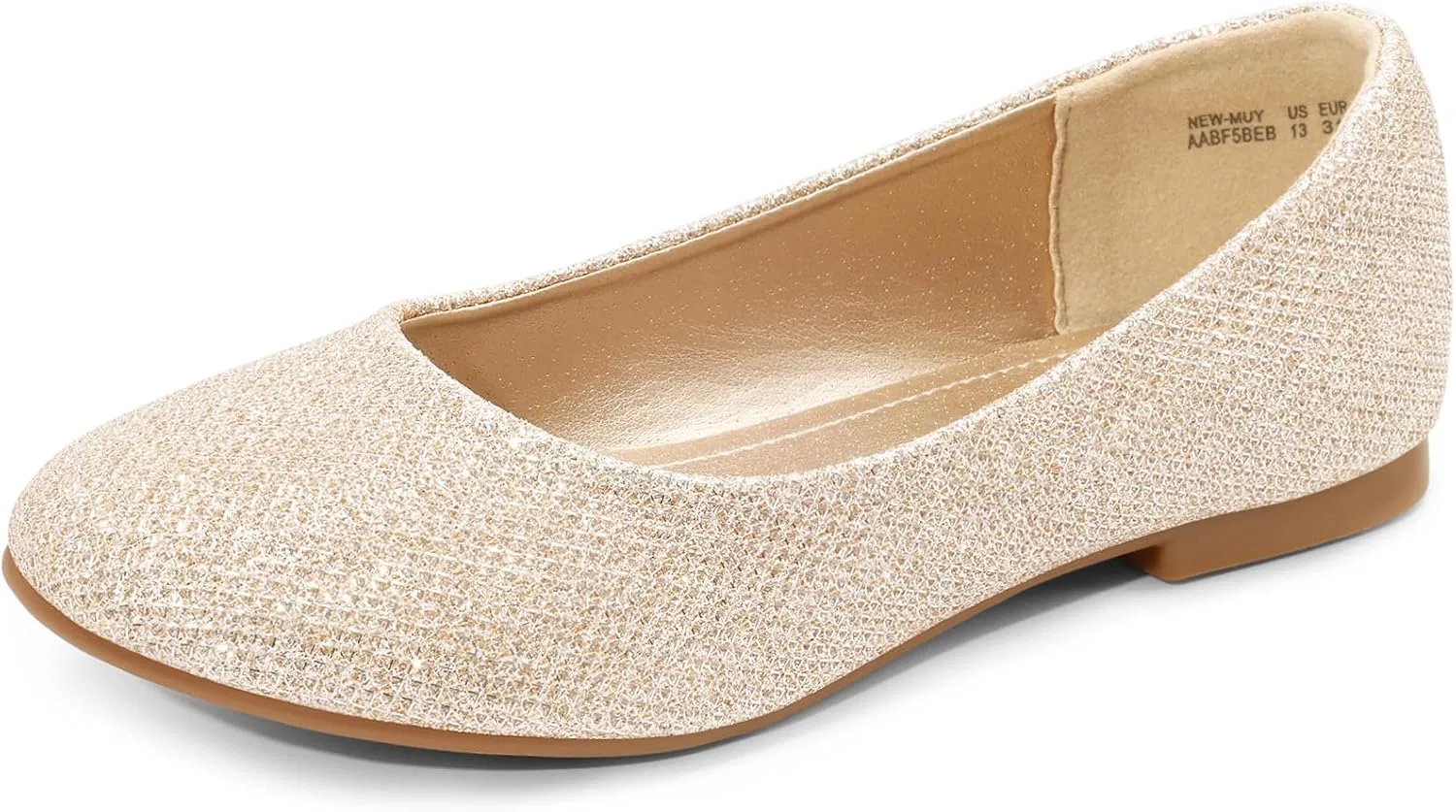 Детские балетки для девочек DREAM PAIRS, Gold/Glitter