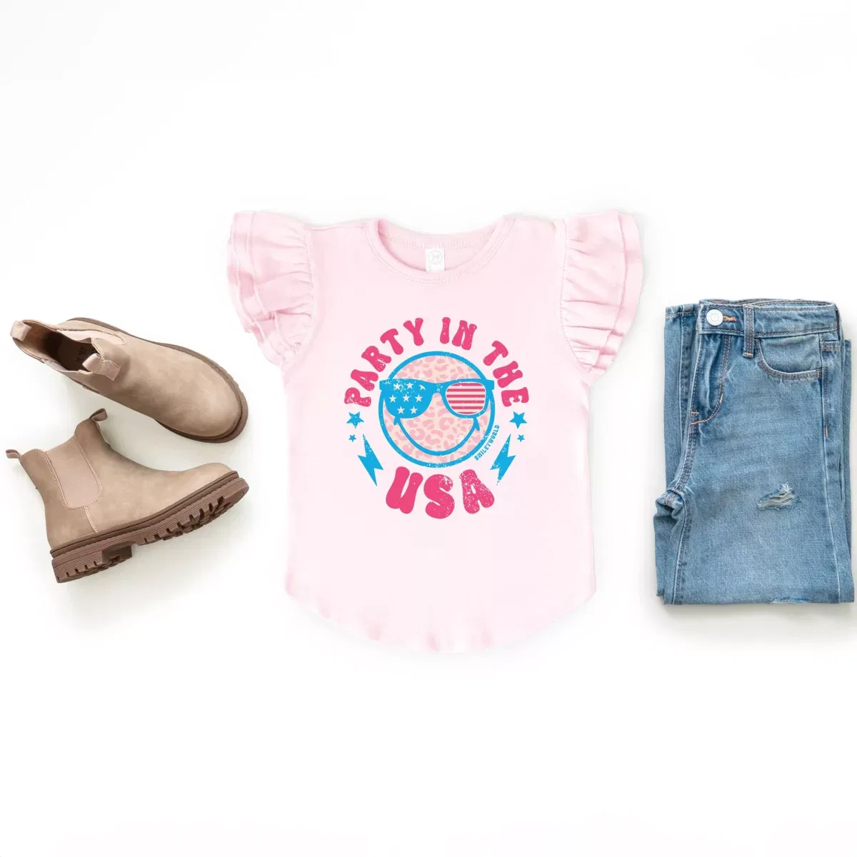 Детская футболка для девочек с принтом SmileyWorld Party In The USA The Juniper Shop, Ballerina — фото 2