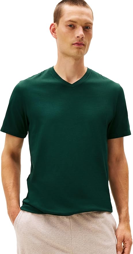Комплект футболок Tommy Hilfiger Cotton Classics V-Neck, 3 предмета, темно-синий/темно-зеленый — фото 2