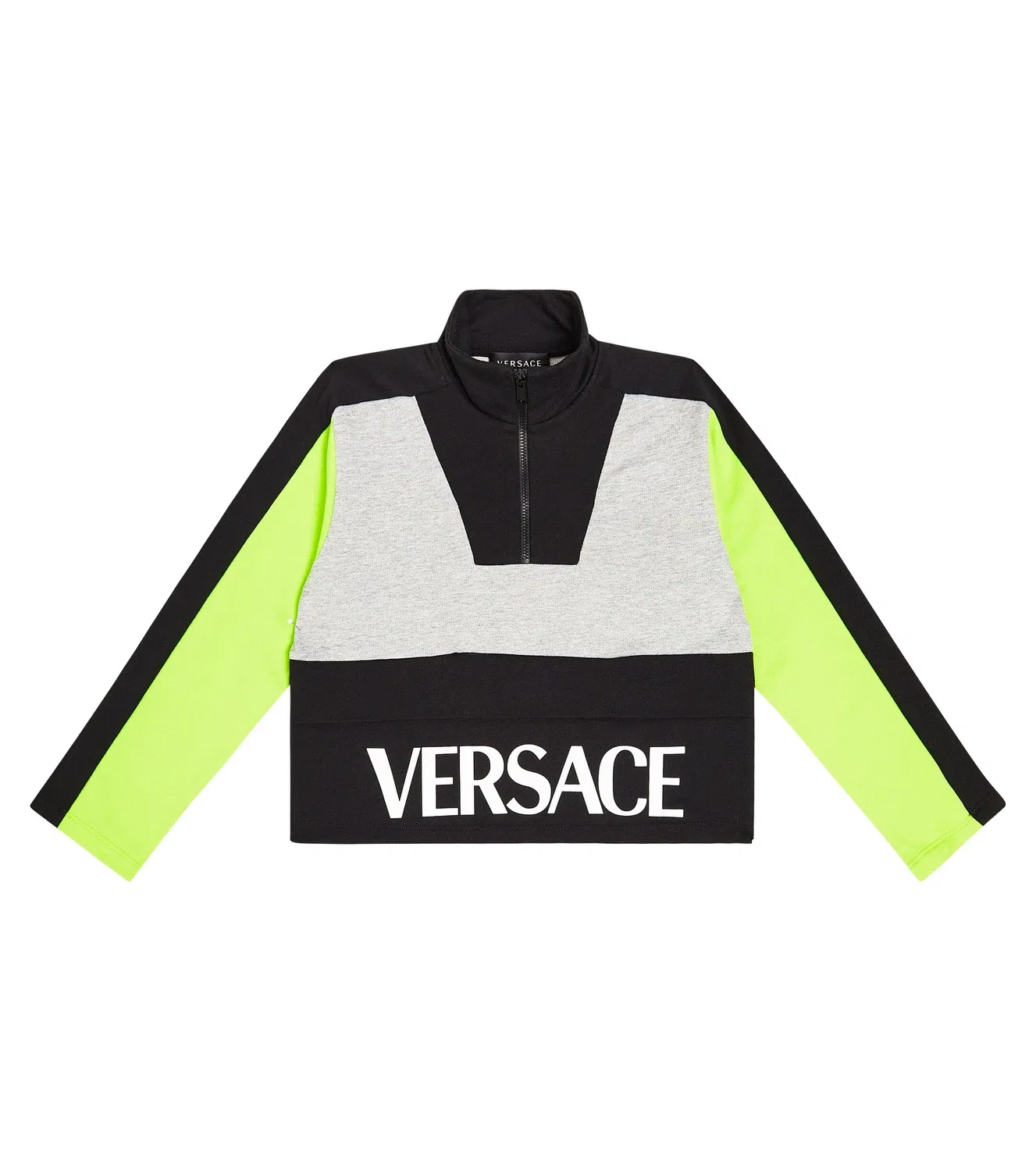 Толстовка хлопковая с молнией Versace Kids, черный