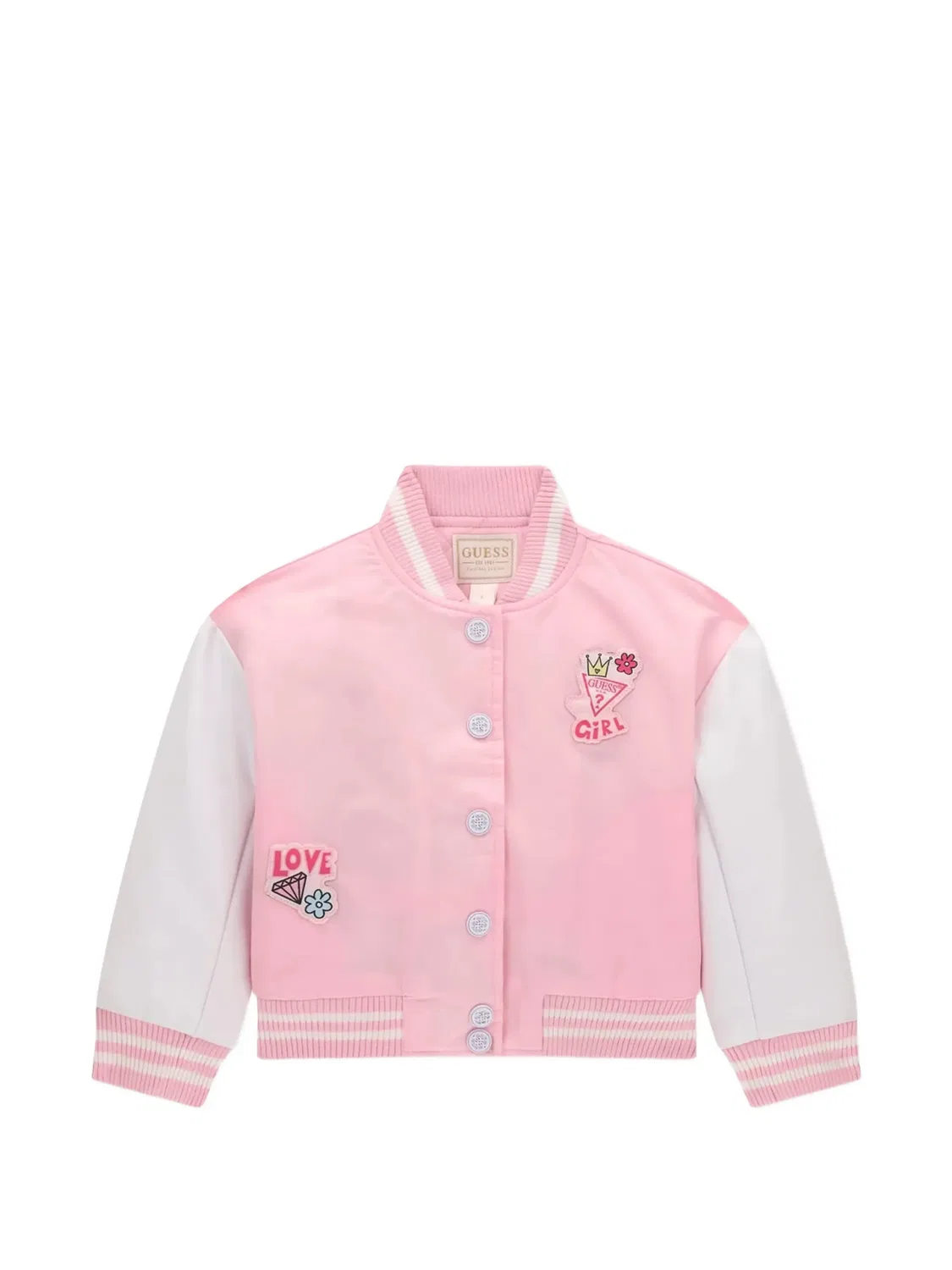 Бомбер с нашивкой Guess Kids, розовый