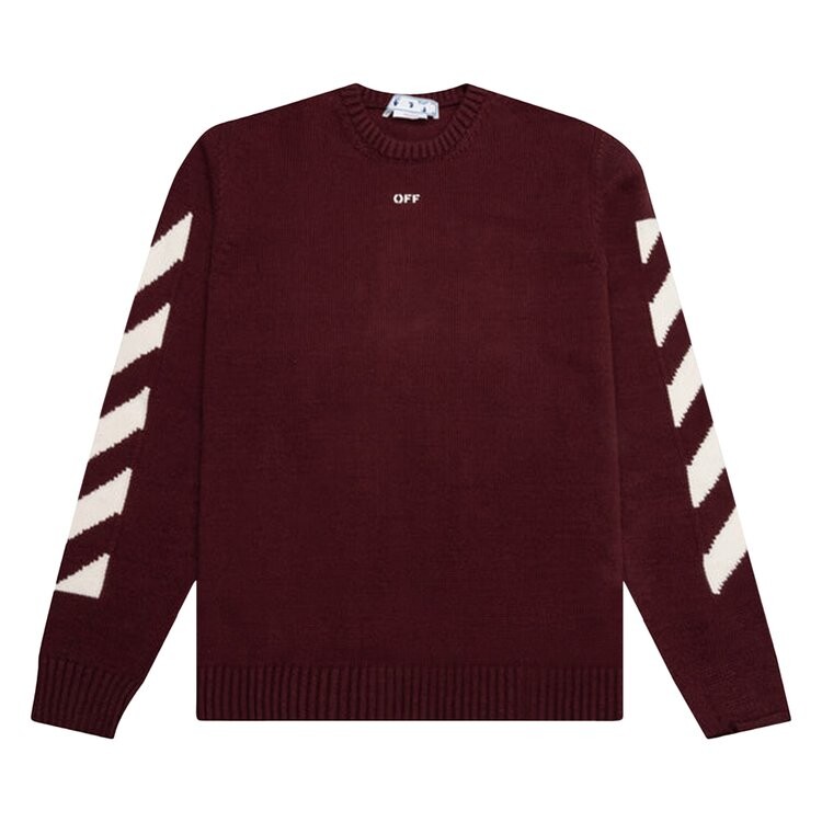 Толстовка Off-White Diag Arrow Knit Crewneck 'Barolo/White', белый — фото 2