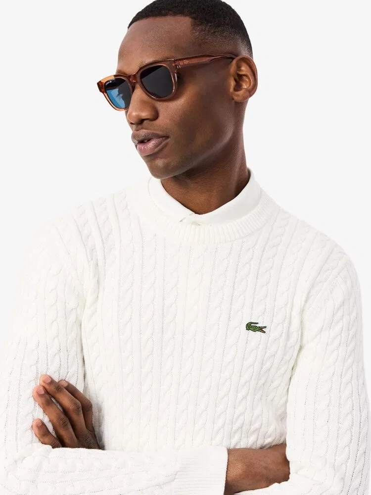 Пуловер трикотажный Long Sleeve LACOSTE, White — фото 2