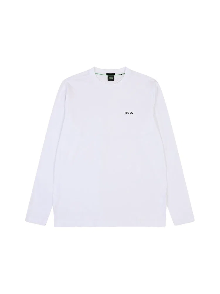 Футболка с длинным рукавом Stretch Cotton BOSS, White — фото 2