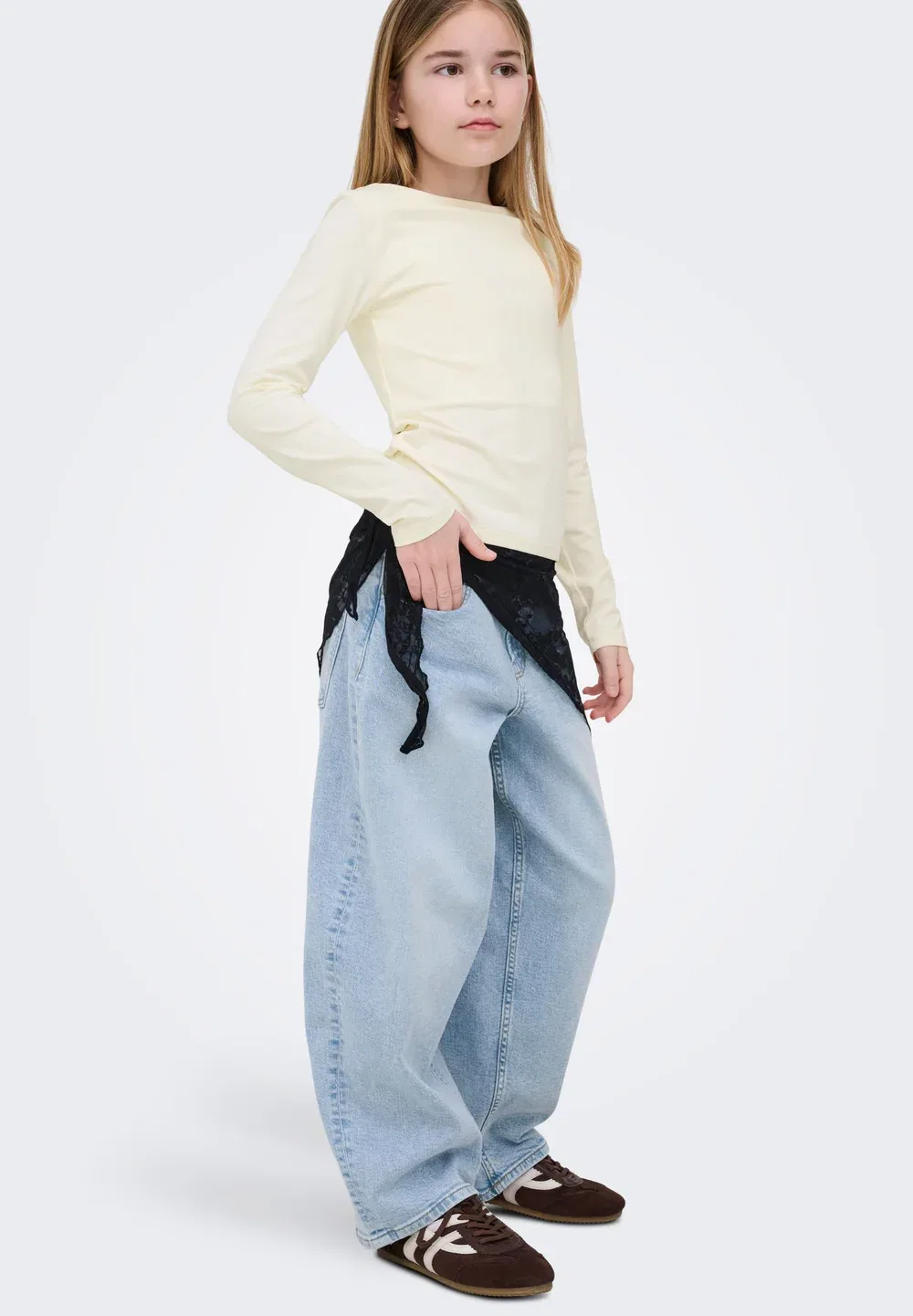 Джинсы Kogtamy hw barrel dnm - свободного кроя Only Girls, Light Blue Denim — фото 4