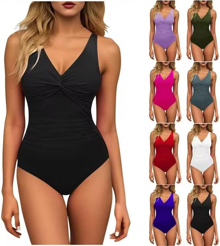 Женский слитный купальник с утяжкой живота Push Up, Black