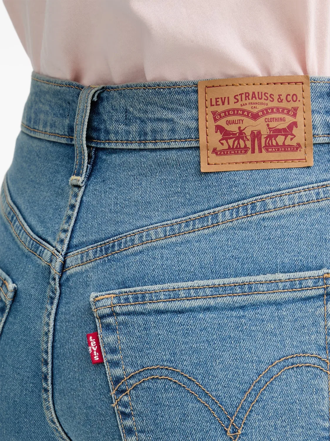 Джинсы прямого кроя Ribcage синего цвета Levi's, синий — фото 2