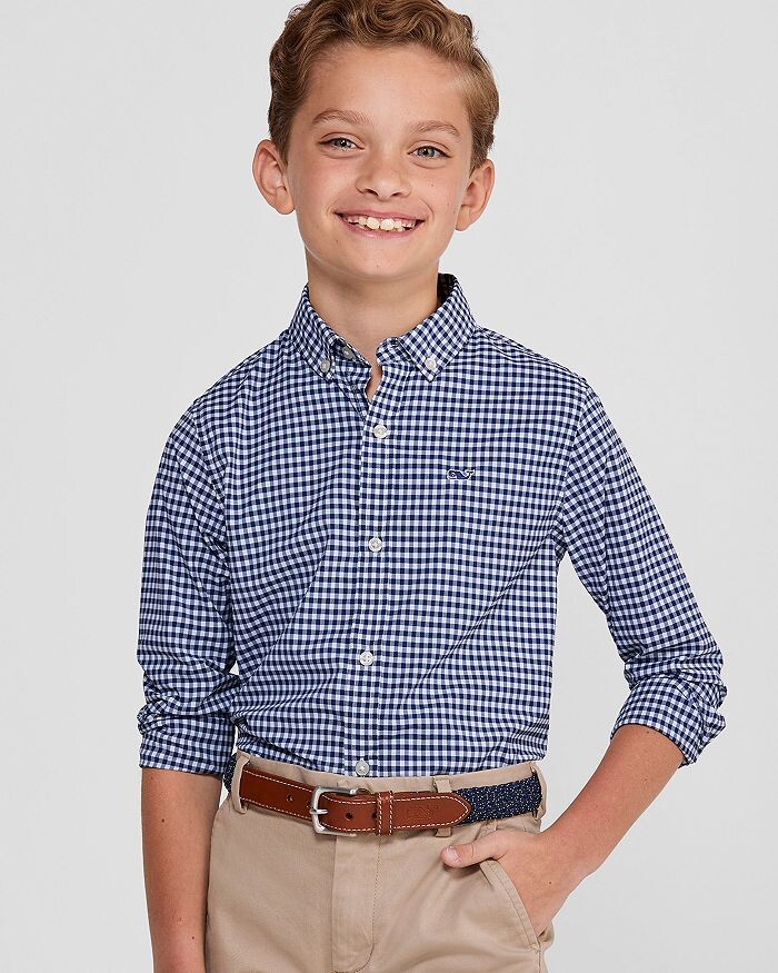Рубашка на пуговицах в клетку Brrr° для мальчиков Vineyard Vines - Little Kid, Big Kid, синий — фото 2