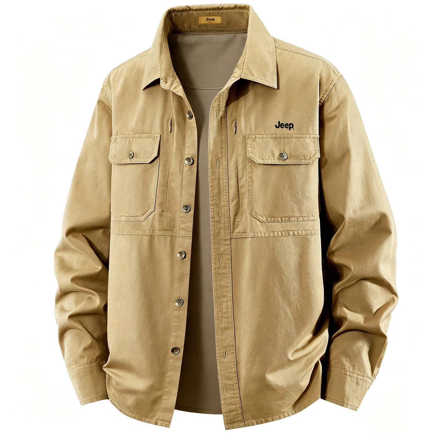 Детская рубашка с воротником и прямым кроем Jeep Leisure Collection, Khaki