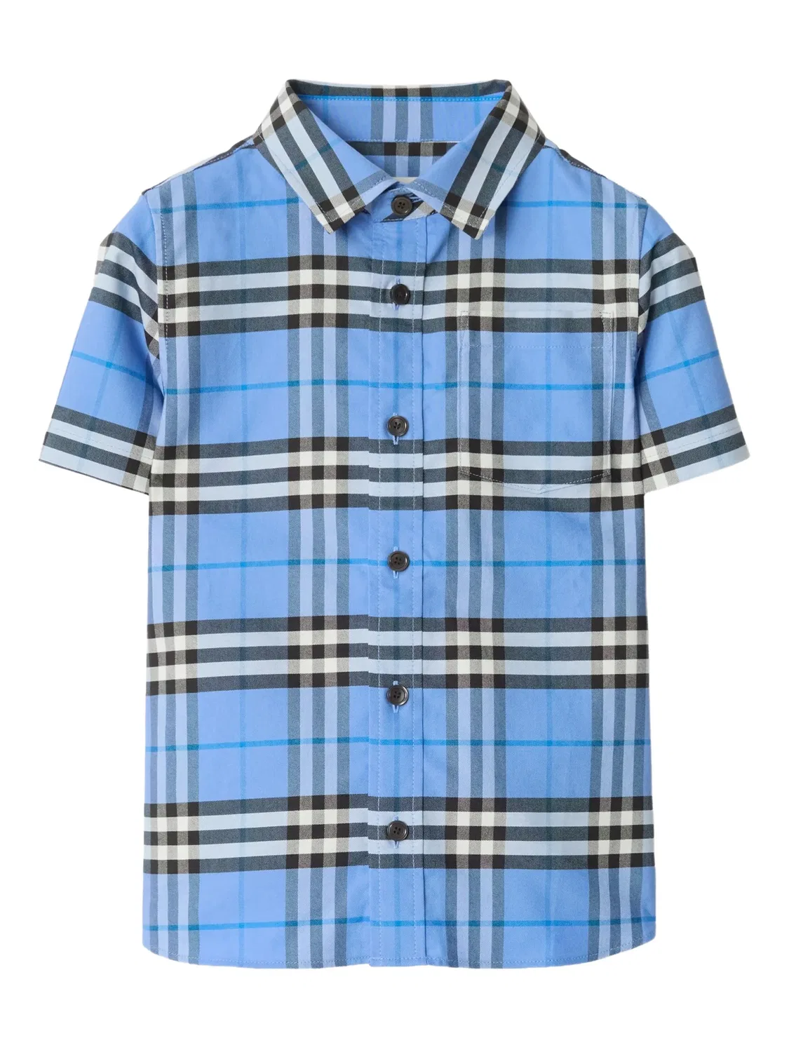Клетчатая рубашка с карманом на груди Burberry, синий