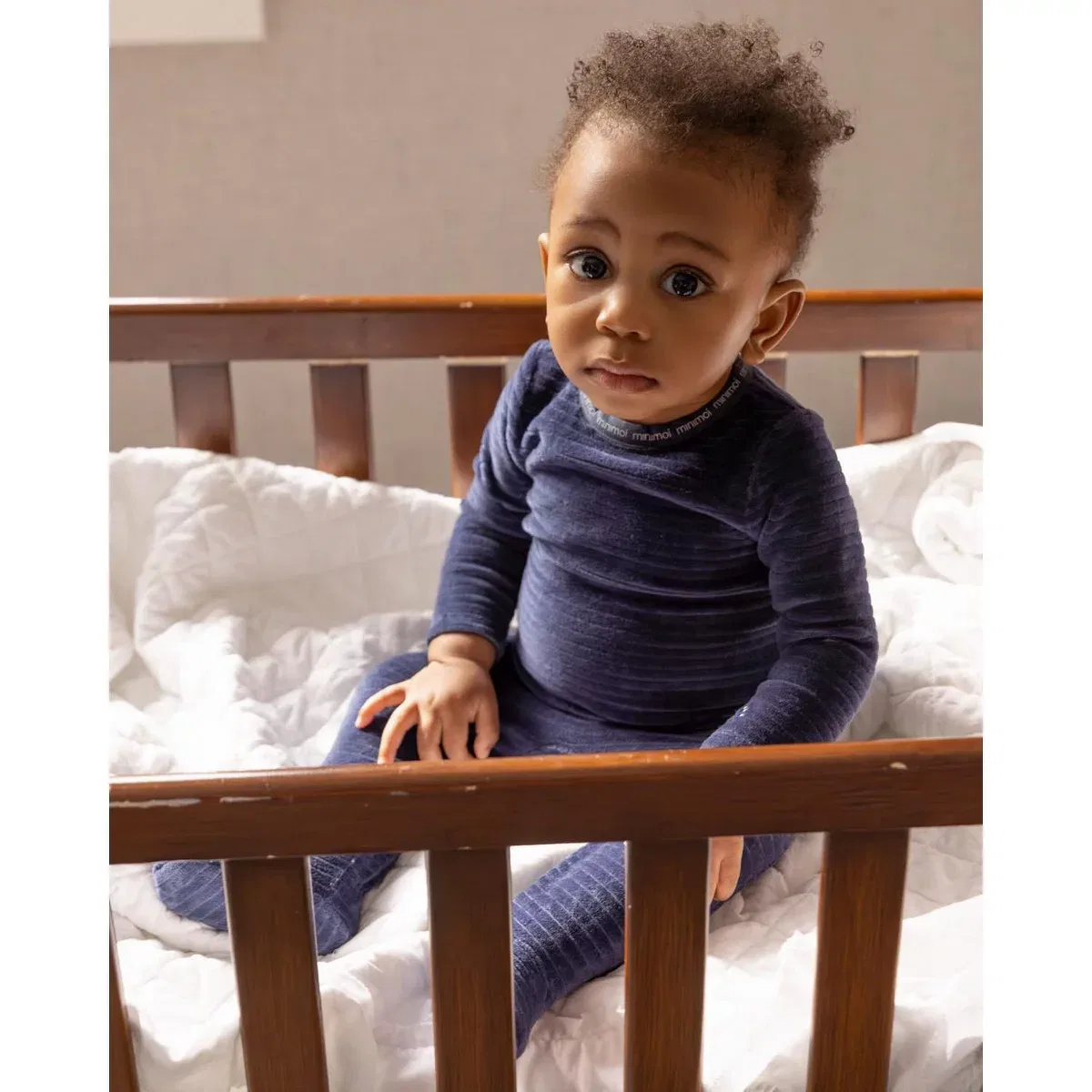 Детский боди-комбинезон с длинным рукавом MiniMoi Trim NEWBORN, Navy — фото 3