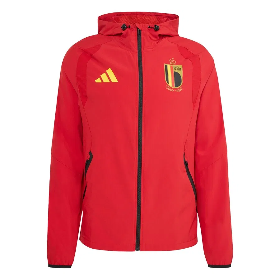 Куртка ADIDAS PERFORMANCE Between-Season Jacket 'Belgium Tiro Travel Full Zip' красного цвета — фото 2