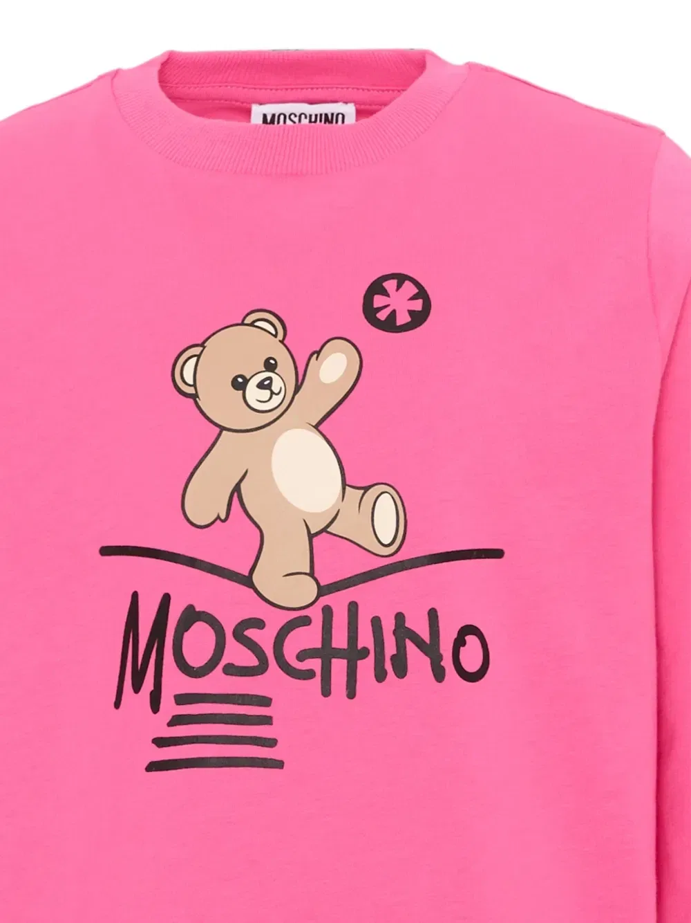 Футболка с логотипом в виде медведя Тедди Moschino Kids, розовый — фото 3