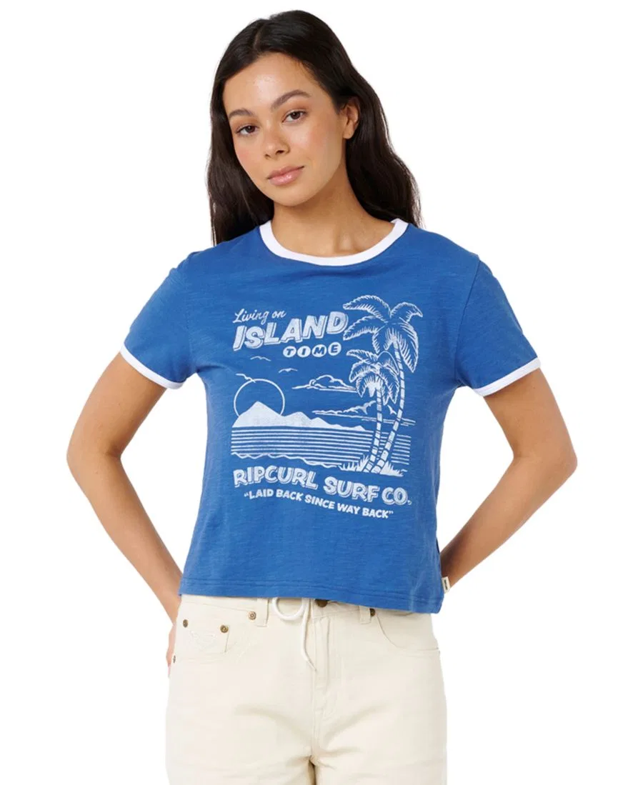 Футболка с коротким рукавом и принтом Island Time Rip Curl, Vintage Navy