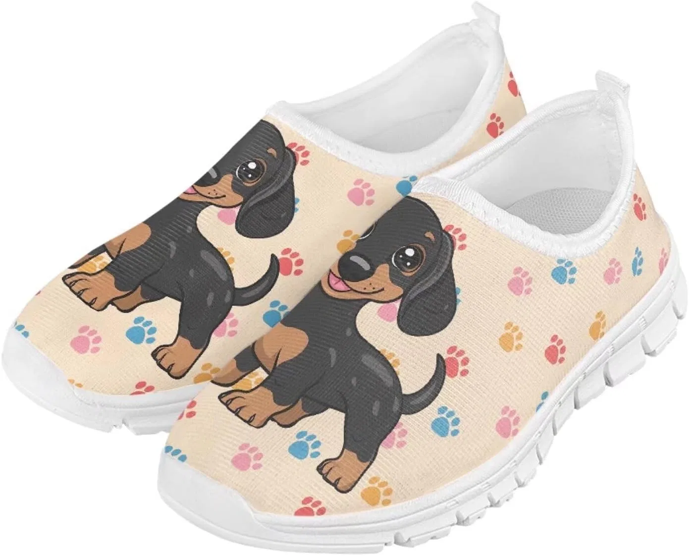 Детские кеды на скользящей подошве с принтом Rweroyiu, Dachshund Paw Yellow