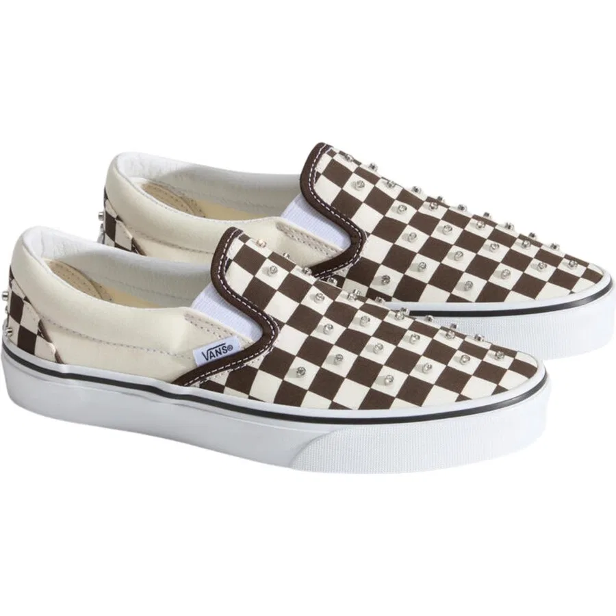 Кеды классические slip-on Vans Classic Slip-On, Коричнево-белый — фото 2
