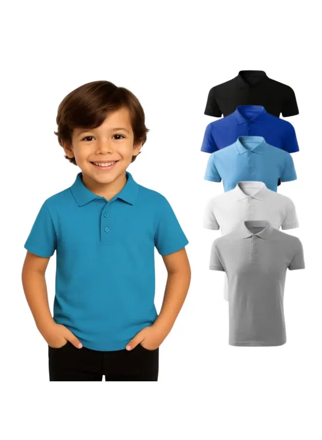 Комплект поло с коротким рукавом, модель Boys Polo T-Shirt, Printshop4Me, комбо 1