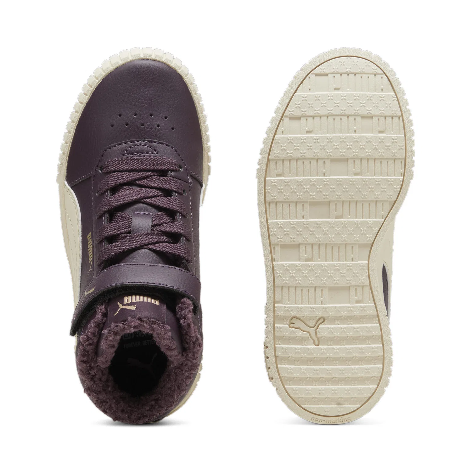 Детские зимние кроссовки с высоким берцем Carina 2.0 Mid Winter, Puma, Violett Weiss Gold — фото 4