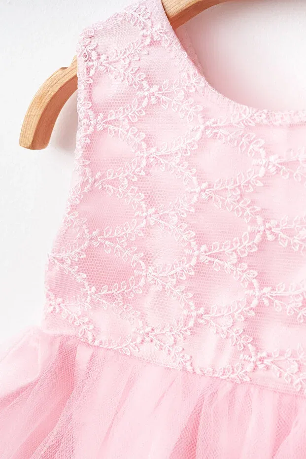 Детское платье для девочек с коротким рукавом Pompom baby girl newborn gift mevlüt dress Petite Ponpon Baby, Pink — фото 3