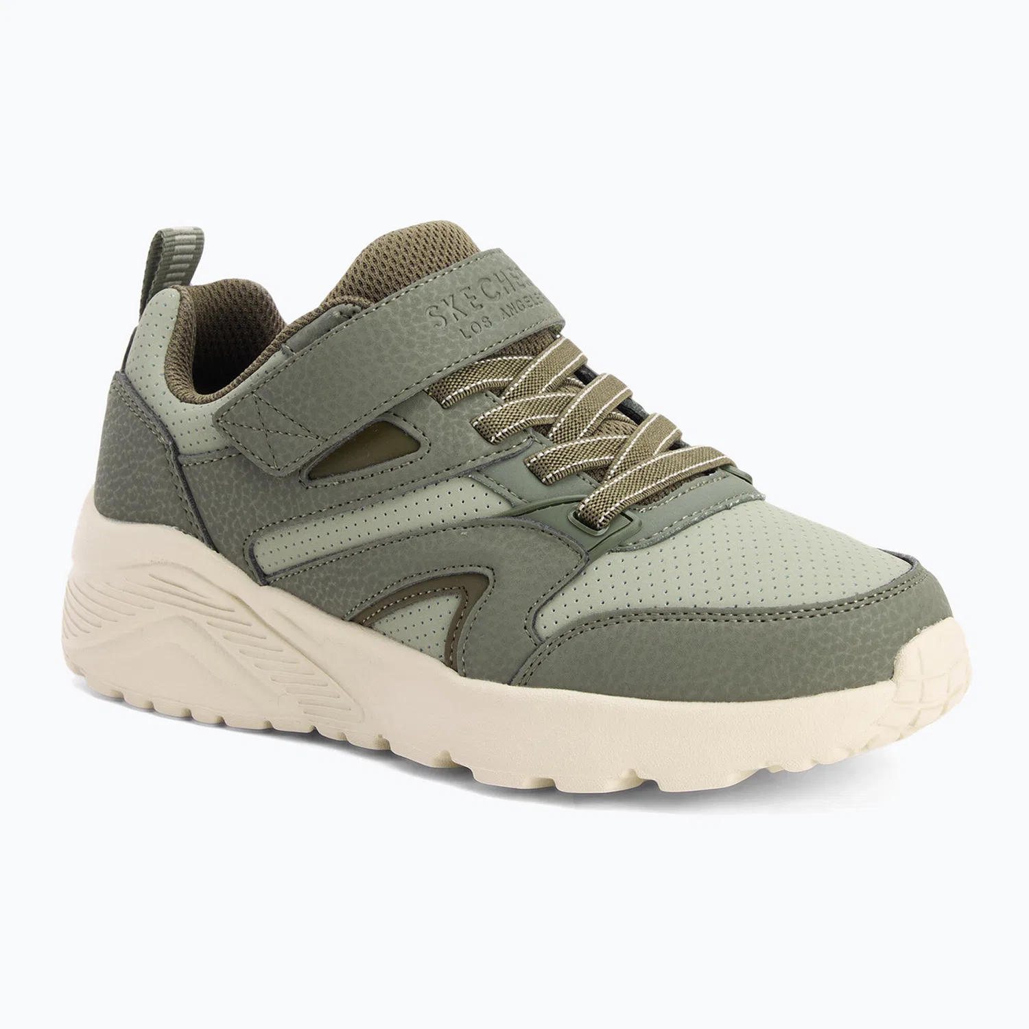 Детские кроссовки с липучкой и шнурками Uno Lite Echo Surge Skechers, Grun
