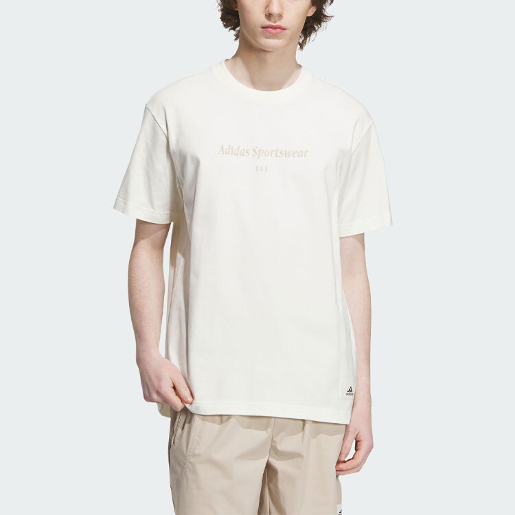 Футболка Lounge мужская Off White Adidas, цвет Jade White — фото 2