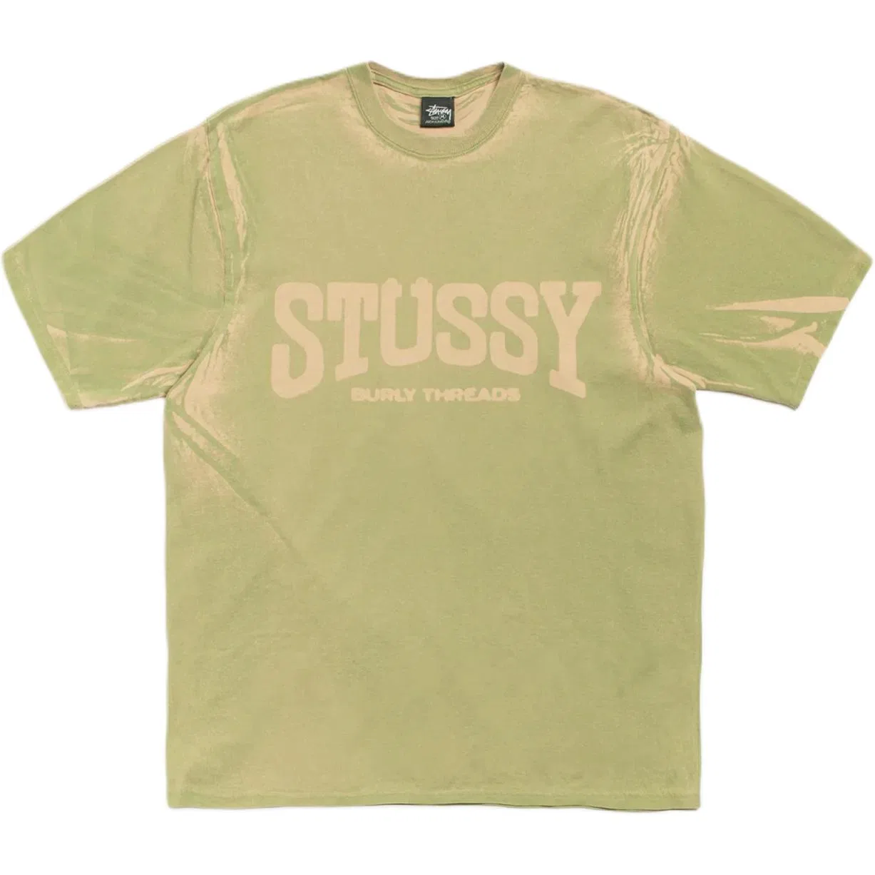 Детская футболка с принтом Burly Stone Washed Tee Stussy, Khaki