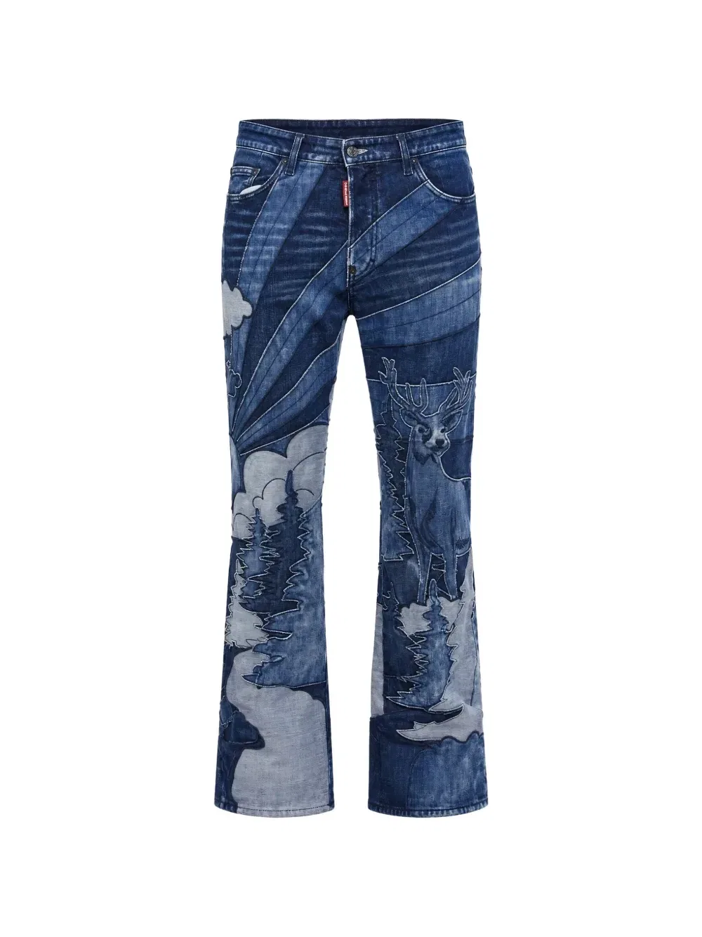Джинсы пэтчворк Roadie Dsquared2, синий