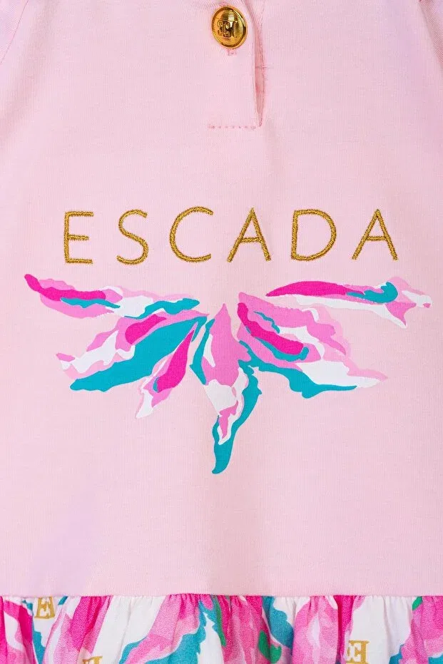 Детское платье для девочек с цветочным принтом Escada, Powder — фото 2