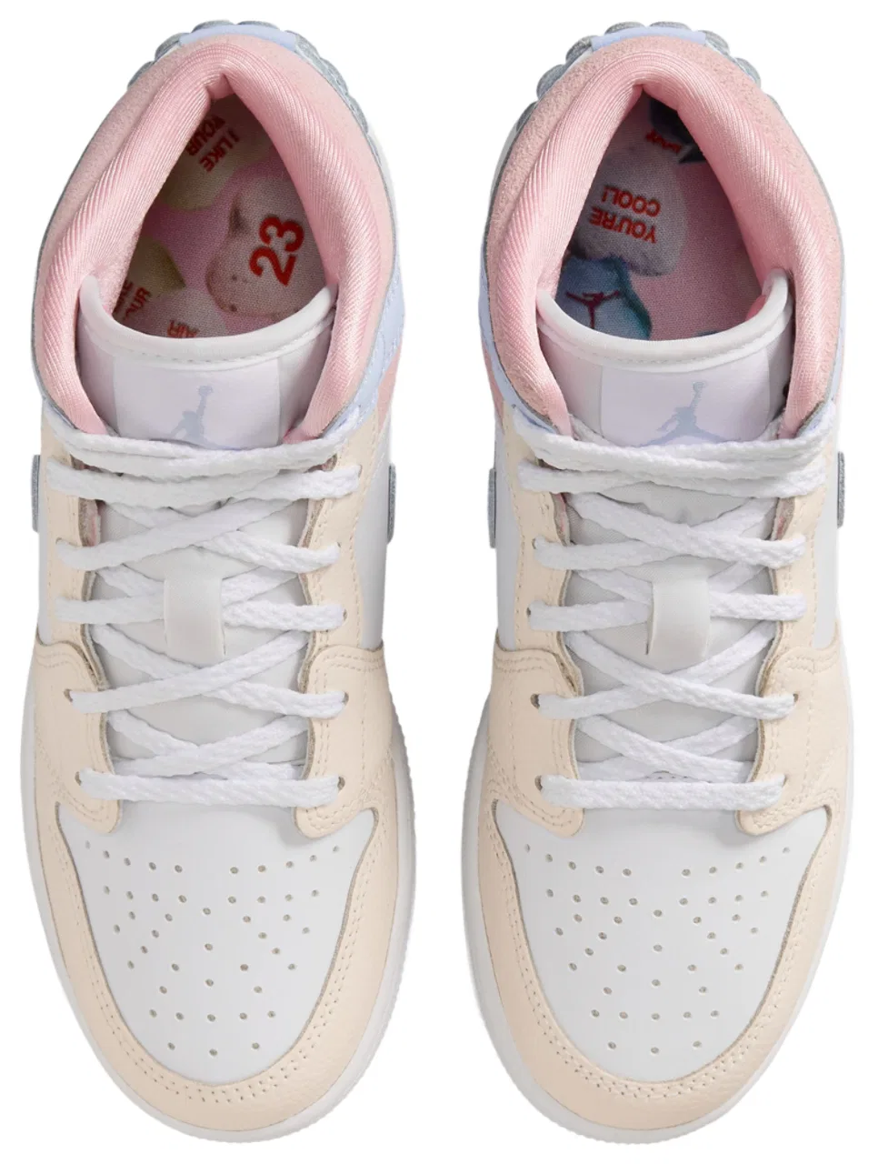 Кроссовки для девочек AJ 1 MID SE Jordan, цвет Half Blue/Pale Ivory/White — фото 4