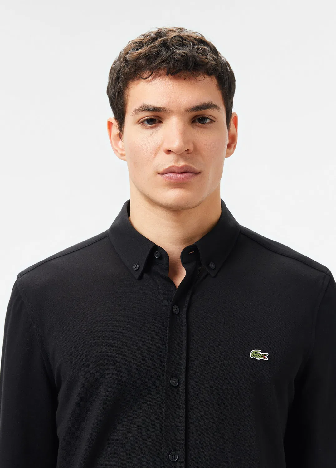 Сорочка slim fit Lacoste, черный — фото 3